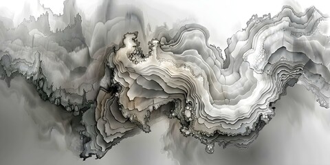 Detailed and Fine-lined Vintage Black and White Limestone Drawing. Concept Vintage Art, Black and White, Detailed Drawing, Fine-lined, Limestone