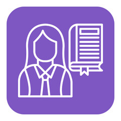 Teacher Female vector icon. Can be used for Literature iconset.