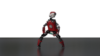 robot dancing transparent background for push on background	3D PNG photo