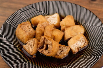Tahu gejrot is a typical food from Cirebon, West Java, Indonesia, made from tofu that has been fried and then eaten with a sauce consisting of chili, garlic, shallots and sugar. Indonesian food