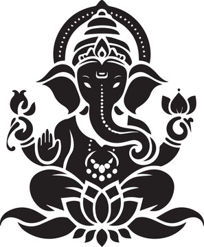 Elegant Silhouette of Lord Ganesha
