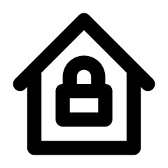 secure house line icon for ui and website