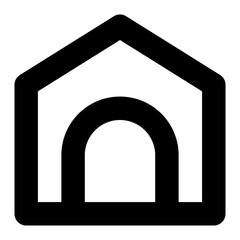 dog house line icon for ui and website