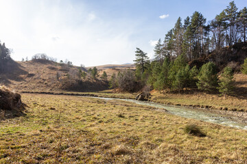 the beginning of autumn, walks through Alpine meadows, panoramic views, the state of nature and relaxation in the mountains.