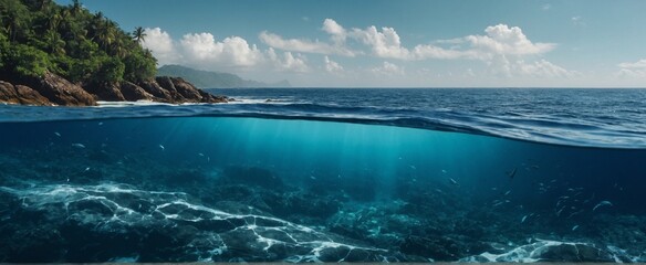 Ocean png border blue nature transparent background 