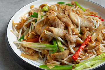 A view of a stir fried pork stomach entree.
