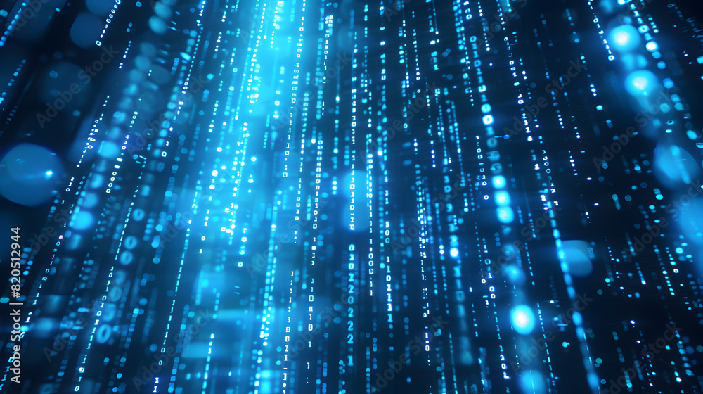 Poster a blue and white image of a computer screen with a blue background and a blue and white pattern