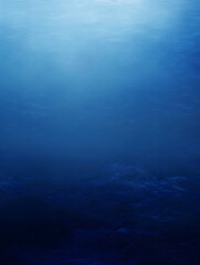 Fototapeta premium A blue ocean with no visible objects. The water is calm and peaceful. The sky is clear and bright, and the sun is shining down on the water. Concept of tranquility and serenity