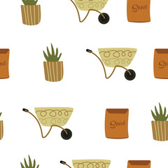 Gardening seamless pattern