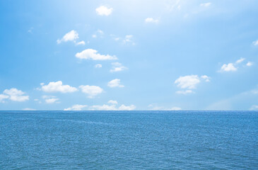 Obraz premium Ocean Background Texture Surface Blue Sea and Horizon Nature Summer Tropical, Beauty View Landscape Shore Island Cloud Clear Sky Light Day Card Travel Holidays Tourism, Deep Water Backdrop Natural.