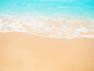 Sea Background Shore Blue Water White Sky Season Summer Tropical Ocean Beautiful Wave Seascape Vacation Smooth Wallpaper Island Outdoor Tropical Coast Sandy Nature Landscape Space for Travel Relax.