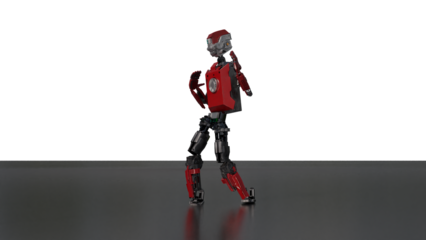 robot dancing transparent background for push on background	3D PNG photo