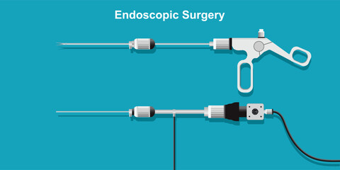 Endoscopic equipment isolated on background.