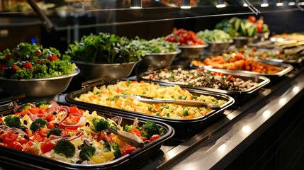 Fototapeta premium Pizza buffet with a salad bar