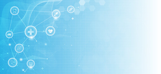 health care and science icon pattern medical innovation concept background vector design..