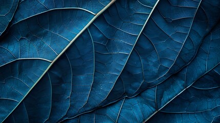 Closeup of a blue leaf texture abstract background : Generative AI