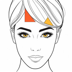 Womans face with triangle on forehead