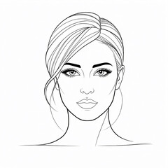 Line drawing of a womans face