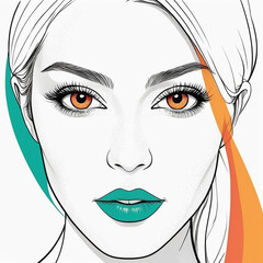 Illustration of a woman with orange eyes