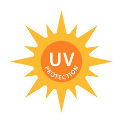 UV radiation protection icon vector solar ultraviolet light symbol for graphic design, logo, website, social media, mobile app, UI illustration.