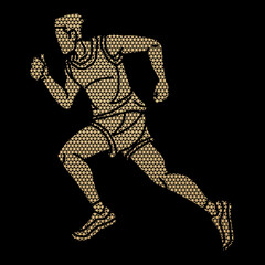 Fototapeta premium Running Action Movement Marathon Runner A Man Start Running Cartoon Sport Graphic Vector