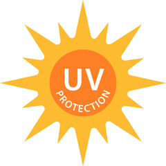 UV radiation protection icon solar ultraviolet light symbol for graphic design, logo, website, social media, mobile app, UI illustration.