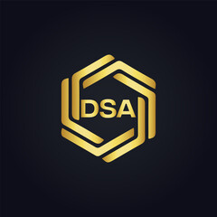DSA logo. D S A design. White DSA letter. DSA, D S A letter logo design. D S A letter logo design in FIVE, FOUR, THREE, style. letter logo set in one artboard. D S A letter logo vector design.	
