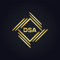 DSA logo. D S A design. White DSA letter. DSA, D S A letter logo design. D S A letter logo design in FIVE, FOUR, THREE, style. letter logo set in one artboard. D S A letter logo vector design.	
