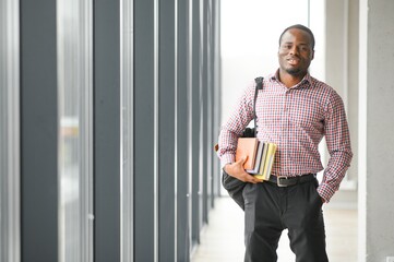 Portrait of african boy at college campus