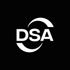 DSA logo. D S A design. White DSA letter. DSA, D S A letter logo design. D S A letter logo design in FIVE, FOUR, THREE, style. letter logo set in one artboard. D S A letter logo vector design.	
