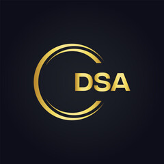 DSA logo. D S A design. White DSA letter. DSA, D S A letter logo design. D S A letter logo design in FIVE, FOUR, THREE, style. letter logo set in one artboard. D S A letter logo vector design.	
