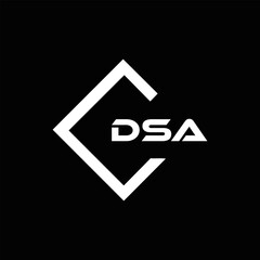 DSA logo. D S A design. White DSA letter. DSA, D S A letter logo design. D S A letter logo design in FIVE, FOUR, THREE, style. letter logo set in one artboard. D S A letter logo vector design.	
