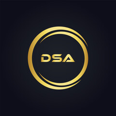DSA logo. D S A design. White DSA letter. DSA, D S A letter logo design. D S A letter logo design in FIVE, FOUR, THREE, style. letter logo set in one artboard. D S A letter logo vector design.	
