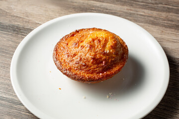 A view of a pan dulce on a plate.