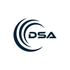 DSA logo. D S A design. White DSA letter. DSA, D S A letter logo design. D S A letter logo design in FIVE, FOUR, THREE, style. letter logo set in one artboard. D S A letter logo vector design.	

