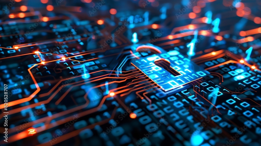 Poster Network security system Personal Data information on TabletInformation and cyber security Technology Services Internet Technology : Generative AI