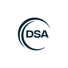 DSA logo. D S A design. White DSA letter. DSA, D S A letter logo design. D S A letter logo design in FIVE, FOUR, THREE, style. letter logo set in one artboard. D S A letter logo vector design.	
