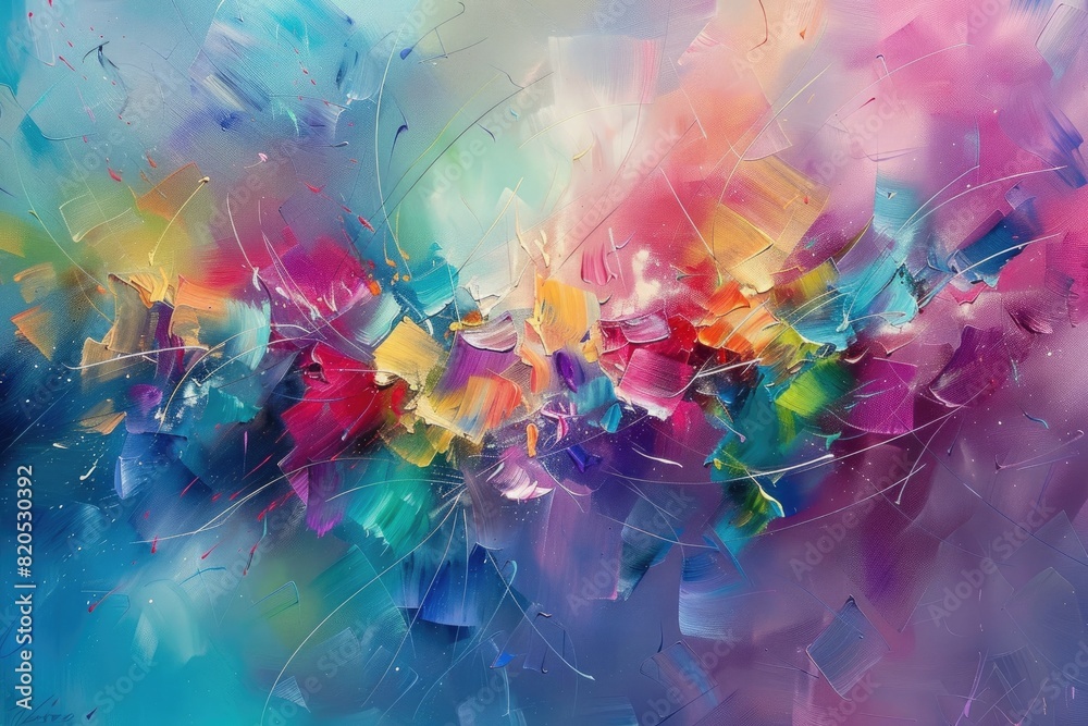 Wall mural jagged splashes of color intertwined with delicate wisps, creating a visual symphony that speaks to 