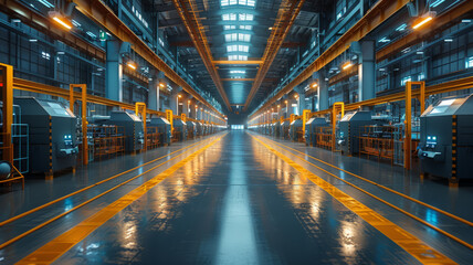 Obraz premium a modern battery factory,generative ai
