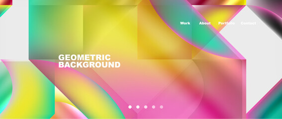 Obraz premium Colorful gradients with abstract geometric shapes. Vector Illustration For Wallpaper, Banner, Background, Card, Book Illustration, landing page