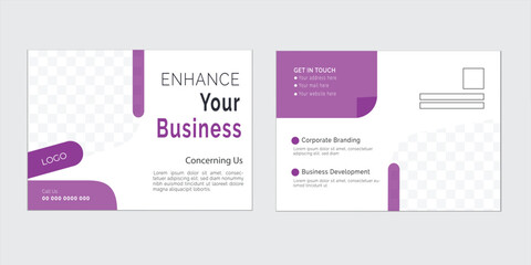 Modern postcard design, corporate postcard design template.