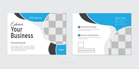 Blue Corporate business postcard or EDDM postcard design template