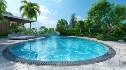 This lavish home boasts an indoor swimming pool with a relaxing lounge area, framed by tall windows that showcase a dense forest backdrop