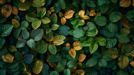 The background image that is green the colors of the autumn leaves are perfect suitable for seasonal use : Generative AI