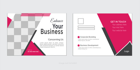 Modern postcard design, corporate postcard design template.