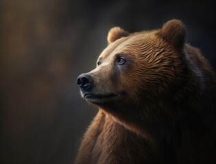 Front view of brown bear