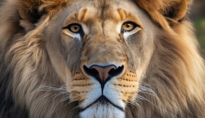 Fototapeta premium Lion king in the savannah