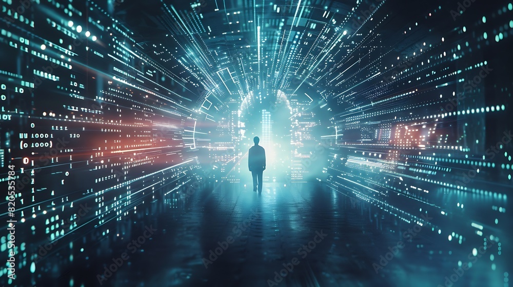 Leinwandbilder Digital transformation concept System engineering Binary code Programming : Generative AI