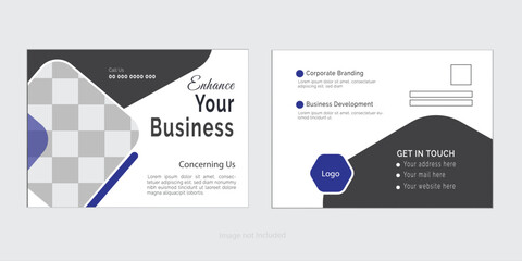 Modern postcard design, corporate postcard design template.