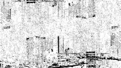 Destroyed crumbled plaster on aged painted brushed surface. Shabby exterior city putty. Rough grunge chipped edges of worn block. Old messy rustic. Vector art